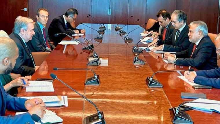  نائب وزیراعظم اسحاق ڈار کی اقوام متحدہ کے سیکرٹری جنرل سے اہم ملاقات