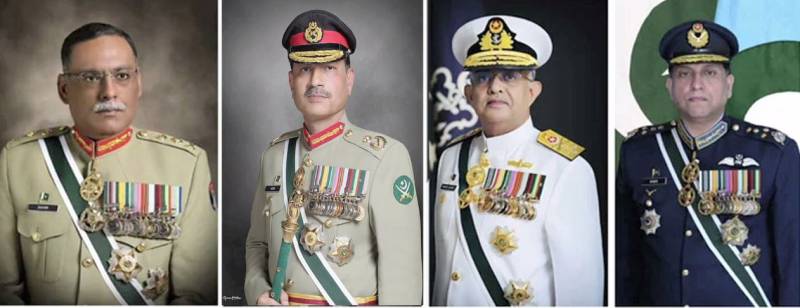  چیئرمین جوائنٹ چیفس آف سٹاف کمیٹی اور سروسز چیفس کی جانب سے قوم کو یوم آزادی کی مبارکباد 