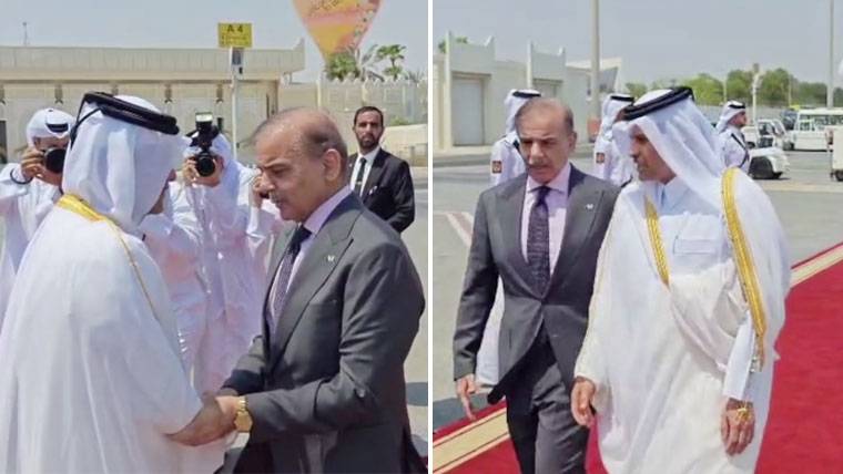 وزیراعظم شہباز شریف اظہارِ یکجہتی کے لیے ایک روزہ دورے پر قطر پہنچ گئے