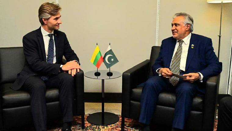 اقوام متحدہ کی جنرل اسمبلی کے اجلاس کے دوران اسحاق ڈار کی لیتھوانیا کے وزیر خارجہ سے ملاقات