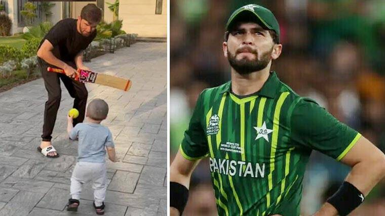 شاہین شاہ آفریدی کی اپنے بیٹے عالیار کے ساتھ کرکٹ کھیلنے کی ایک دلکش ویڈیو سوشل میڈیا پر شیئر 