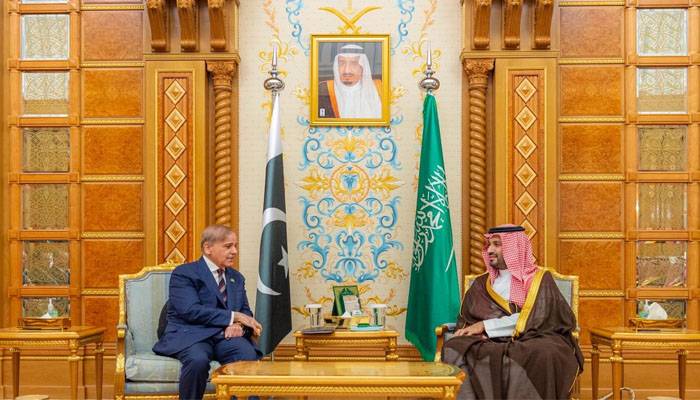 وزیراعظم شہباز شریف کی سعودی ولی عہد محمد بن سلمان سے ملاقات: اقتصادی اور تجارتی تعلقات کو مزید مضبوط کرنے پر زور