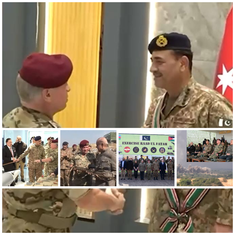 اردن کے شاہ عبداللہ دوم کا پاکستان کے دفاعی مرکز کا دورہ، آرمی چیف کو اعلیٰ فوجی اعزاز سے نواز دیا
