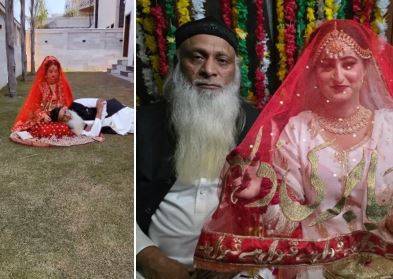 جوان لڑکی سے شادی کرنے والے بزرگ کی ویڈیوز پر سوشل میڈیا ہنگامہ