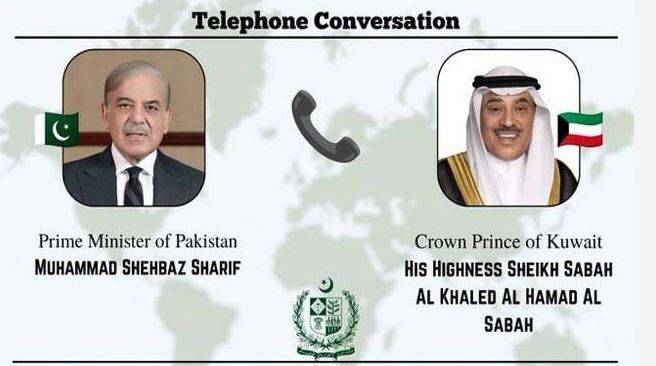 وزیراعظم شہباز شریف کا کویتی ولی عہد کو ٹیلیفون: حملوں کی مذمت، ایران امریکہ ثالثی پر اہم بات چیت