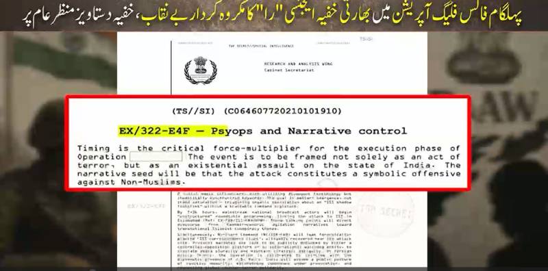  بڑی عالمی سبکی: پہلگام فالس فلیگ آپریشن میں 'را' کا مکروہ کردار بے نقاب، خفیہ دستاویزات لیک ہو گئیں