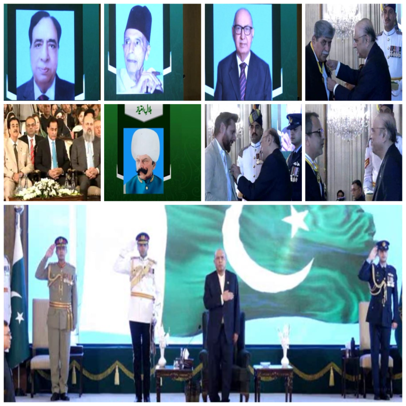 صدر مملکت نے قومی ہیروز کو سول اعزازات سے نواز دیا؛ نوابزادہ نصر اللہ، شاہد آفریدی اور عطا الحق قاسمی سرفہرست