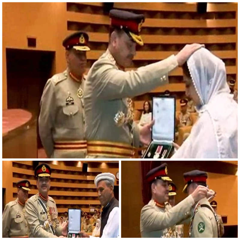 وطن کا امن شہدا اور غازیوں کی قربانیوں کا ثمر ہے؛فیلڈ مارشل کا جی ایچ کیو میں جوانوں کو عسکری ایوارڈز دینے کی تقریب سے خطاب