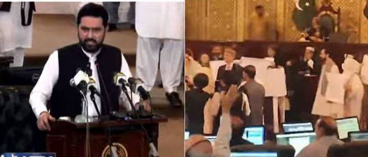 خیبرپختونخوا اسمبلی میں 2 ہزار 170 ارب روپے کا بجٹ پیش، ایوان میں ہنگامہ آرائی