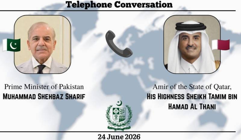 قطری امیر کا پاکستان کی امن کوششوں کی مکمل حمایت کا اعلان، شہباز شریف سے رابطہ