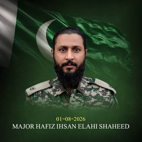 رزمک میں سکیورٹی فورسز کا آپریشن، 5 خوارج ہلاک، میجر حافظ احسان الہٰی شہید