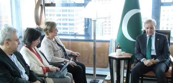 وزیر اعظم شہباز شریف کی کرسٹالینا جارجیوا سے ملاقات، پاکستان کی معاشی اصلاحات پر گفتگو